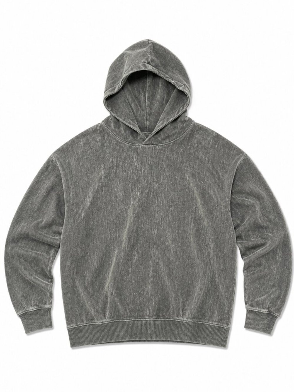 Velvet Hooded Sweatshirt in Olive Green, Size Large